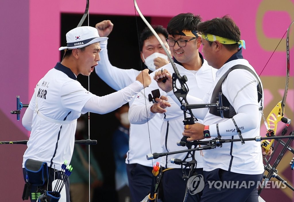 (جديد)(الأولمبياد) الفريق الكوري للرماية بالسهم للرجال يفوز بالميدالية الذهبية للمرة الثانية على التوالي - 2