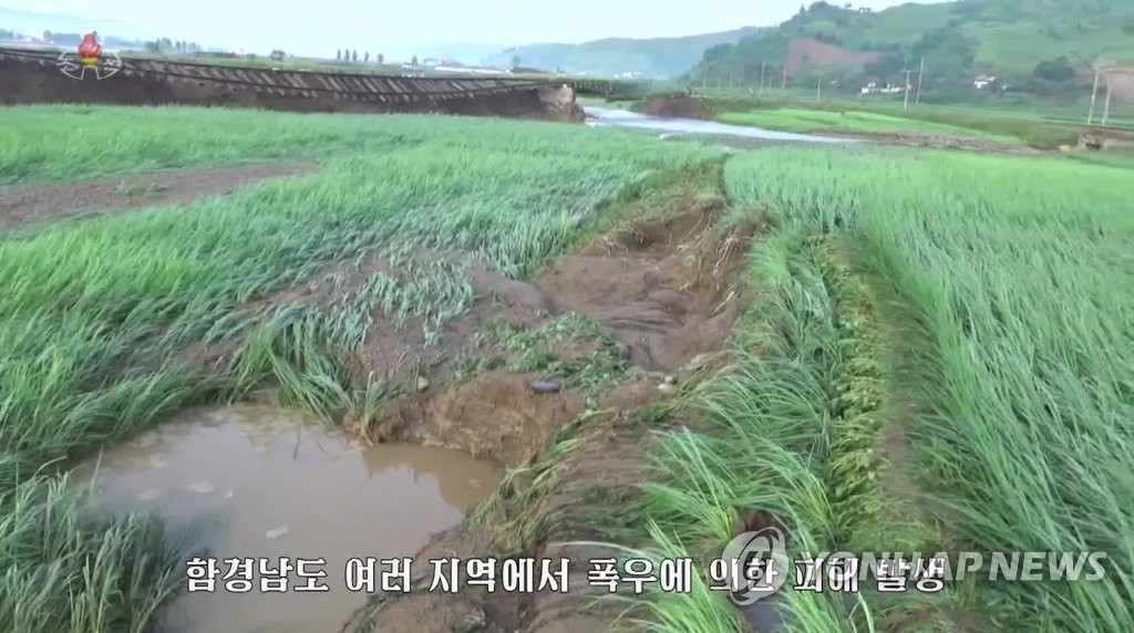 북한, 작년에 이어 올해도 또 홍수…물에 잠긴 농경지