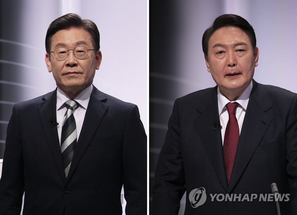 토론 준비하는 이재명 후보와 윤석열 후보