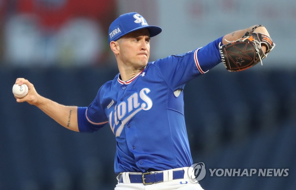 역투하는 삼성 선발 뷰캐넌