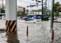 폭우로 침수된 인천 부평구 시내 도로