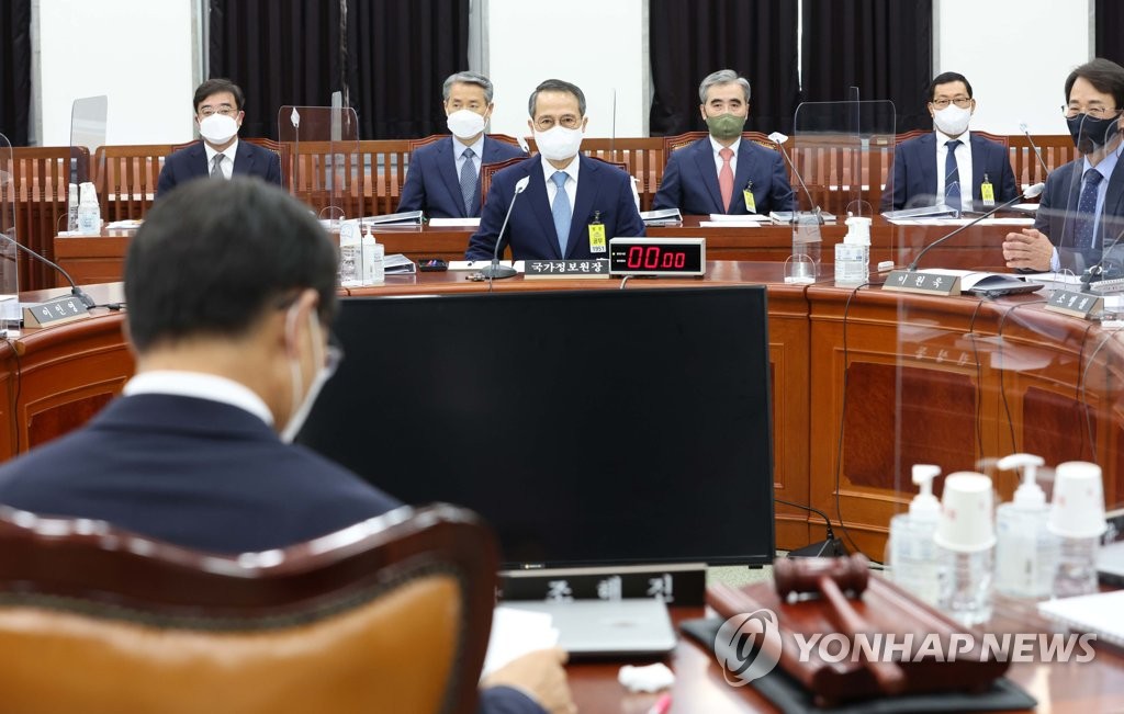 발언 듣는 김규현 국정원장