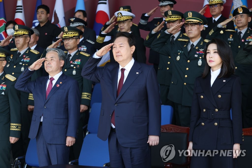 尹大統領が北朝鮮の核使用に警告　「国軍の日」記念式典で