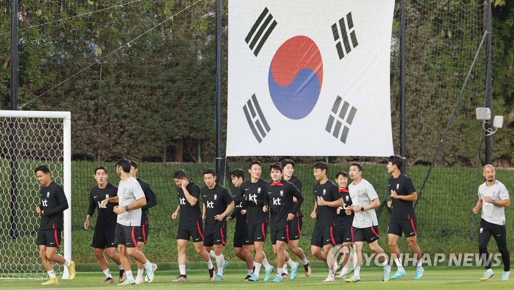 '회복훈련'…가나전 대비하는 축구 대표팀
