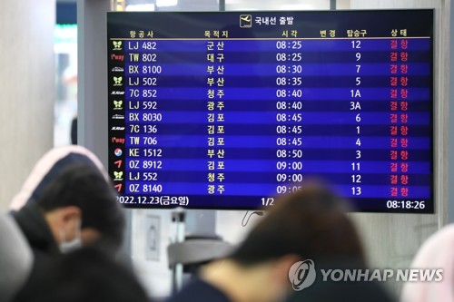 제주 하늘·바닷길 '올스톱'…항공편 369편 결항·취소