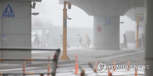 Tempête de neige à Jeju