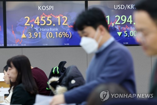 韓国総合株価指数　小幅続伸で始まり下げに転じる