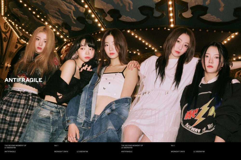 La foto, proporcionada por Source Music, muestra al grupo femenino de K-pop Le Sserafim. (Prohibida su reventa y archivo)