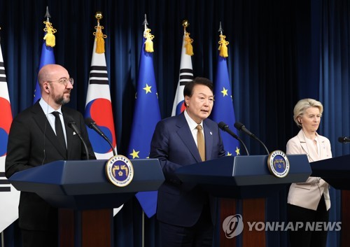Yoon, EU leaders agree to strengthen cooperation on climate, health