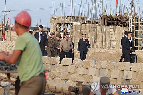 N.K. leader inspects rehabilitation work in flood-hit areas