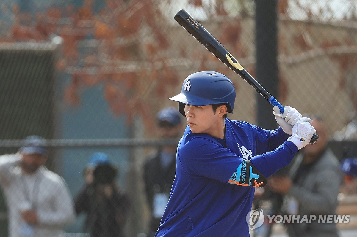 라이브 배팅하는 다저스 김혜성