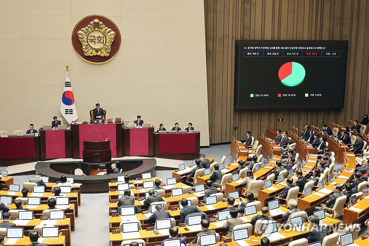 La Asamblea Nacional celebra una sesión plenaria el 13 de marzo de 2025. (Yonhap)