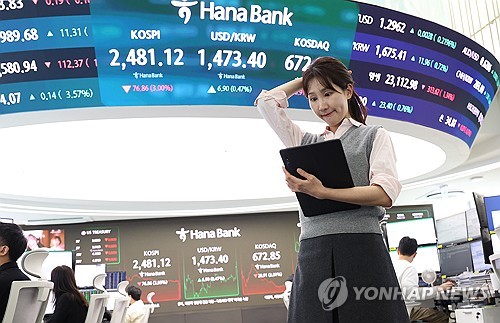 쏟아지는 트럼프 관세 폭탄에 코스피 &#x27;시계제로&#x27;